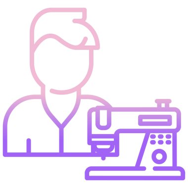 Dikiş makinesi. Basit resimleme