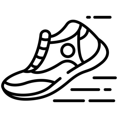 Beyaz arkaplanda basit vektör Sneaker simgesi