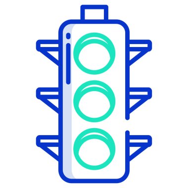 trafik ışığı basit simgesi, vektör çizim