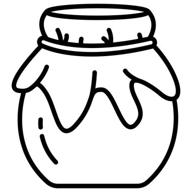 Bir kavanoz bal ikonu. Web için reçel kabı vektör simgelerinin özet çizimi