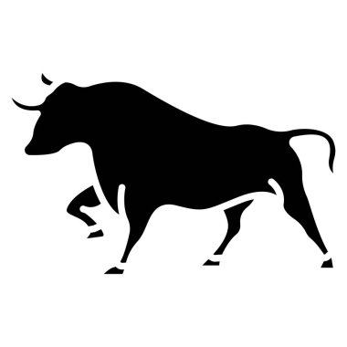 Basit vektör simgesi, boğa çizimi