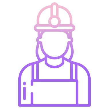 İnşaat işçisi ikonu. Web için basit miğfer vektör simgeleri çizimi