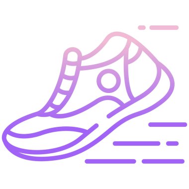 Beyaz arkaplanda basit vektör Sneaker simgesi