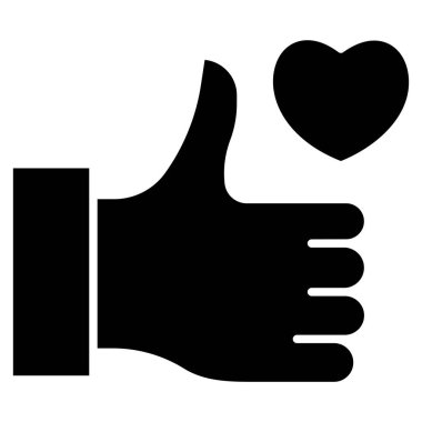 Basit vektör simgesi, kalbi olan el çizimi 