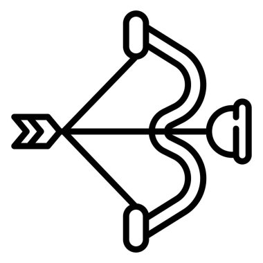 Ok ve yay. Web simgesi basit illüstrasyon