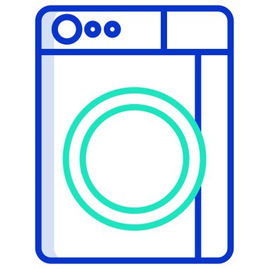 çamaşır makinesi basit simgesi, vektör çizim