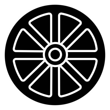 Wagon tekeri web simgesi basit vektör illüstrasyonu