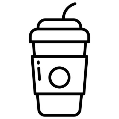 Beyaz arkaplanda basit vektör soda içecek simgesi