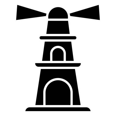 deniz feneri web simgesi, vektör illüstrasyonu