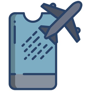 Bilet basit simgesi, vektör çizim