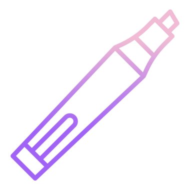 Beyaz arkaplanda izole edilmiş mor işaret kalem simgesi. vektör illüstrasyonu