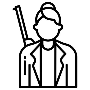 Kadın. Web simgesi basit illüstrasyon