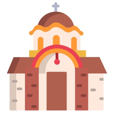 Beyaz arkaplanda katedral basit vektör simgesi