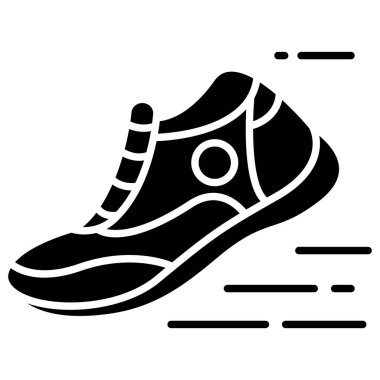 Beyaz arkaplanda basit vektör Sneaker simgesi