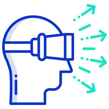 Sanal gözlük vektör çizimine sahip insan yüzü