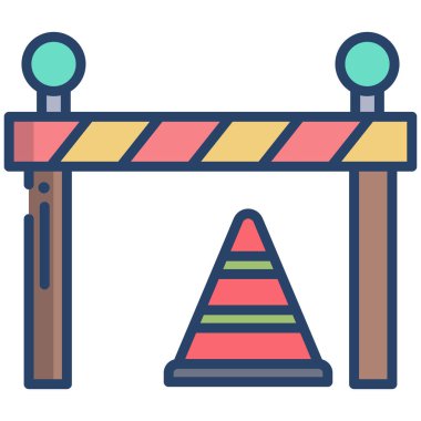 Bariyer. Web simgesi basit illüstrasyon