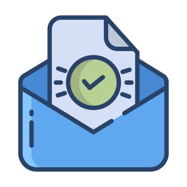 Basit vektör simgesi, zarfın illüstrasyonu