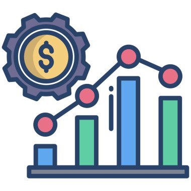 finansal büyüme grafiği düz vektör simgesi