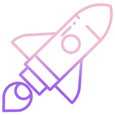 Roket web simgesi, vektör çizim 