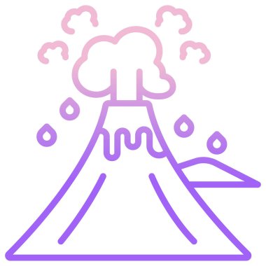 Volkan basit simgesi, vektör illüstrasyonu