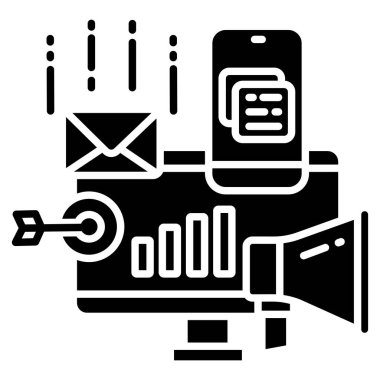 Pazarlama. Web simgesi basit illüstrasyon