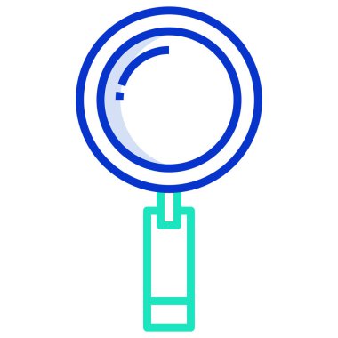 Büyütme cam ikon vektörü. Arama motoru optimizasyon işareti. izole edilmiş sınır sembolü çizimi