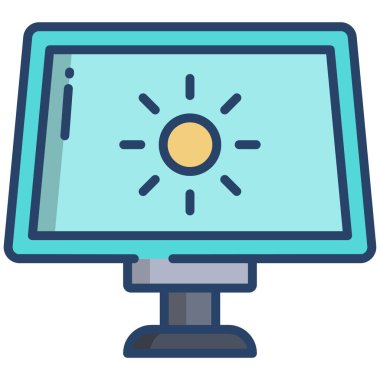 Beyaz arkaplanda basit vektör güneş enerjisi simgesi