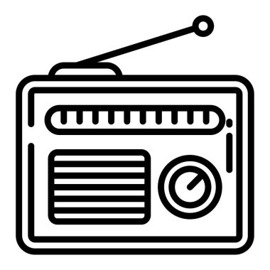 Radyo. Web simgesi basit illüstrasyon 