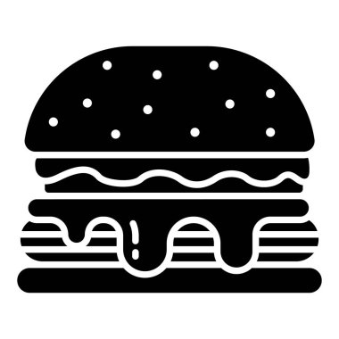 Hamburger ikonu. Beyaz arka planda siyah çizim. vektör 10