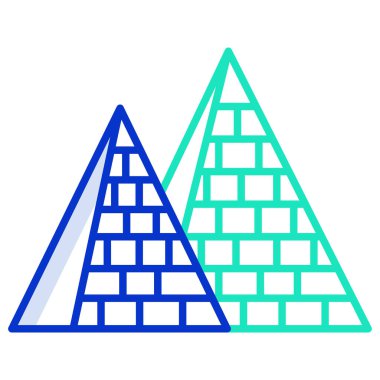 Piramit ağ simgesi, vektör illüstrasyonu