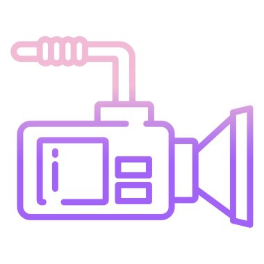 Video kamera simgesi. Web için kamera vektör simgelerinin özet çizimi