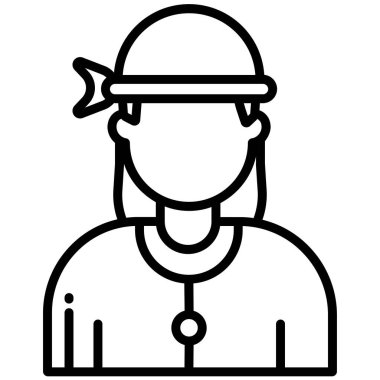 Kadın. Web simgesi basit illüstrasyon