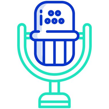 mikrofon web simgesi, vektör çizim 