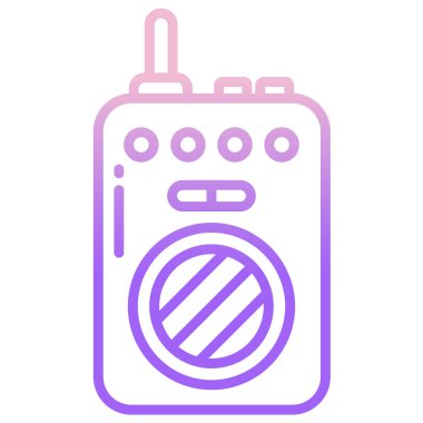 Telsiz talkie basit simgesi, vektör illüstrasyonu