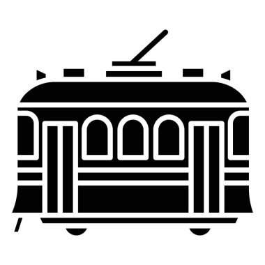 Tram Web simgesi basit vektör illüstrasyonu