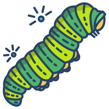 Sevimli çizgi film tırtılı. vektör illüstrasyonu.