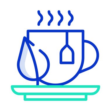 Çay fincanı ikon vektörü. İnce çizgi işareti. izole edilmiş sınır sembolü çizimi