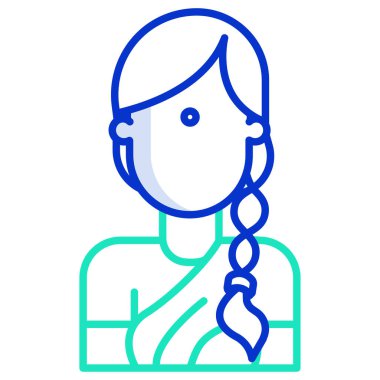 Beyaz arkaplanda Hintli kadın basit vektör simgesi