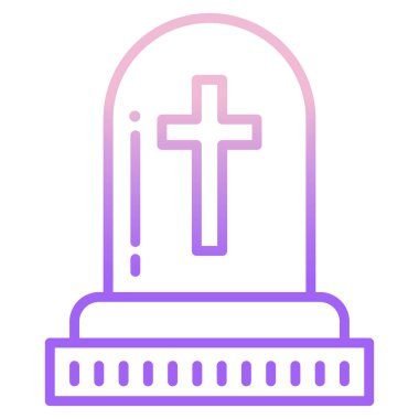 Mezar taşı. Web simgesi basit tasarım