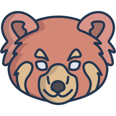 panda web simgesi, vektör illüstrasyonu