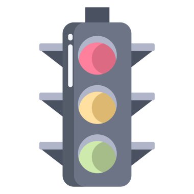 trafik ışığı basit simgesi, vektör çizim