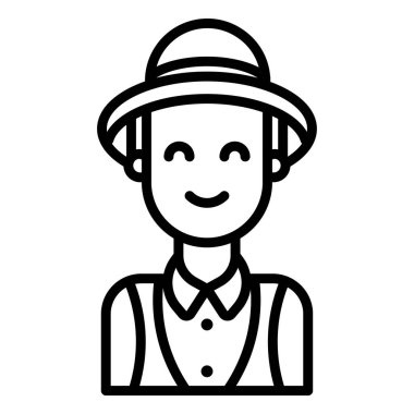 Şapka simgesi çizimi olan çiftçi