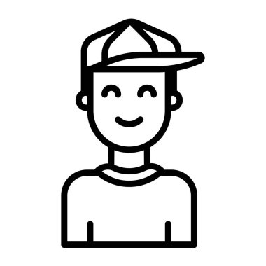 Erkek ikonu. Web için erkek vektör simgelerinin basit çizimi