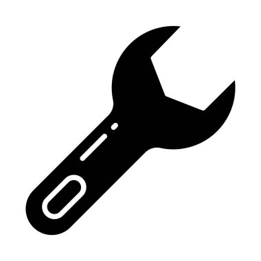 Anahtar, tornavida, arka planda izole edilmiş düz simge. vektör illüstrasyonu