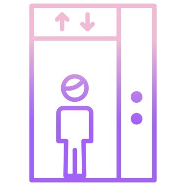 Asansör. Web simgesi basit illüstrasyon