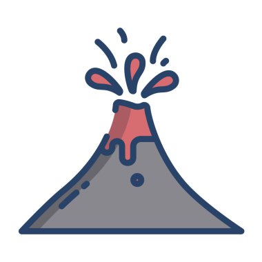 Volkan basit simgesi, vektör illüstrasyonu