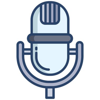 mikrofon web simgesi, vektör çizim 