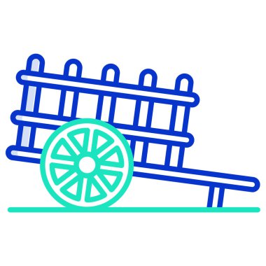 Tahta araba ikonu. Web için vektör simgelerinin özet çizimi