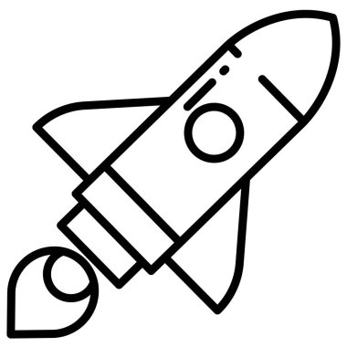 Roket web simgesi, vektör çizim 