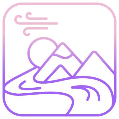 Valley Web simgesi basit vektör illüstrasyonu